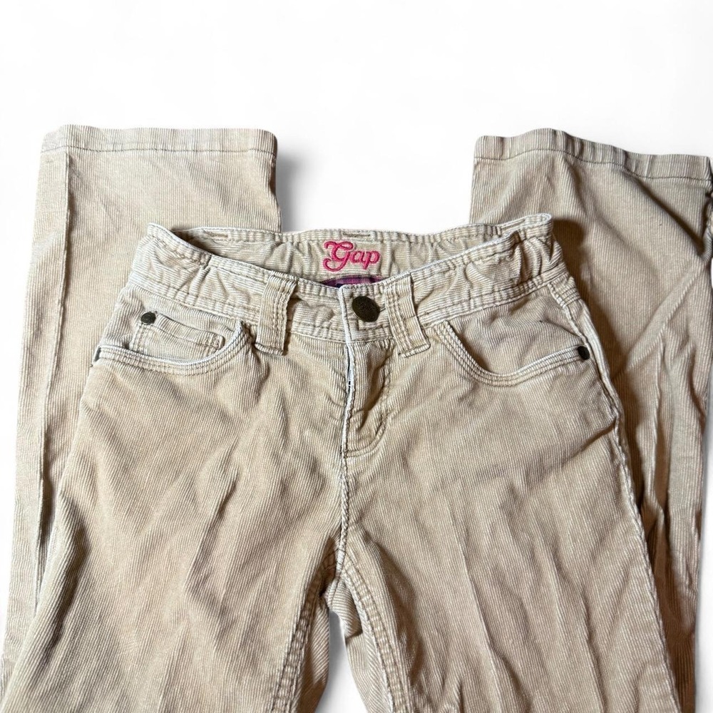 Gap Kids Girls Tan Beige Corduroy Flare Pants Size 7 Regular Adjustable Waist